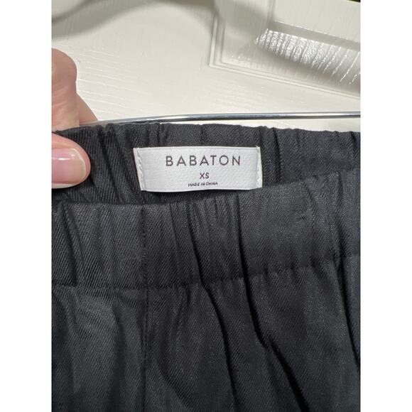 New Aritzia Babaton Dexter Pant Pull-On Tuxedo Jogger Pants Black NWT - Picture 6 of 10